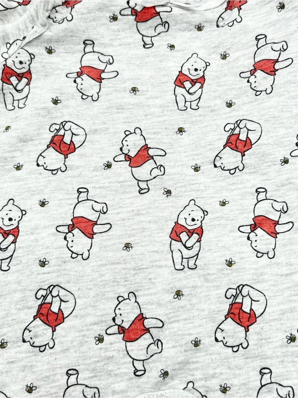 Disney Baby Gray Long-Sleeve One-Piece with Winnie the Pooh Character Size 0/3 M